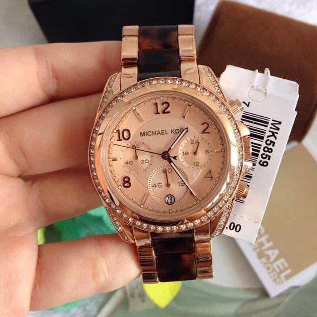 Jam Tangan Wanita Merk Michaell---Kors MK 5859 Stainless Original 39mm