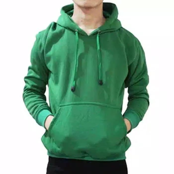 Sweater Hoodie Jumper Polos HIJAU FUJI Bahan Fleece PE GRAMASI 240++ Ukuran Lokal M L XL Kualitas In