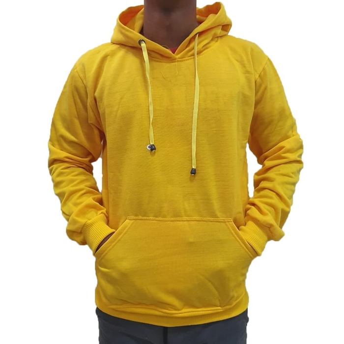 Sweater Hoodie Jumper Polos KUNING BABY Bahan Fleece PE GRAMASI 240++ Ukuran Lokal M L XL Kualitas I