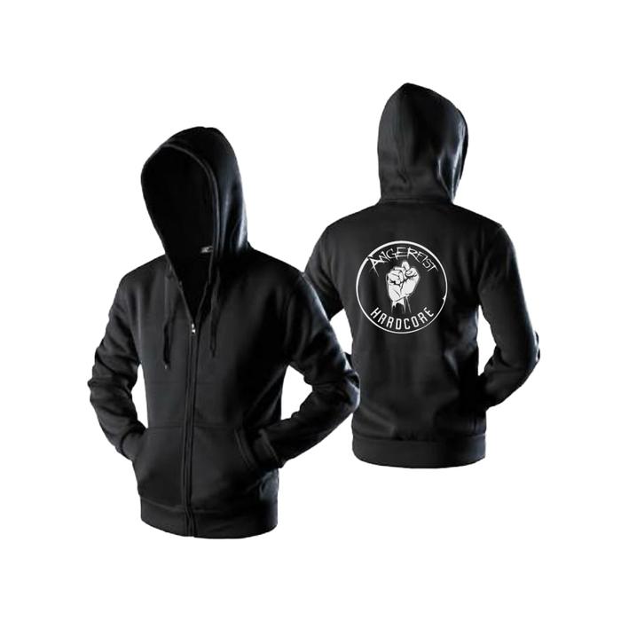 Jaket Hoodie Zipper Angereist Hardcore Custom