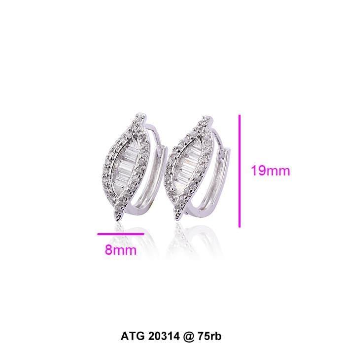 anting jepit putih white xuping 20314 kerabu giwang earrings mata