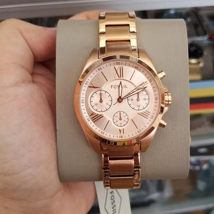 Jam Tangan Wanita Merek Fossil BQ 3036 Stainless RoseGold 3.6cm Ori BM