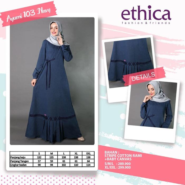 baju gamis ethica ayumi 103 original