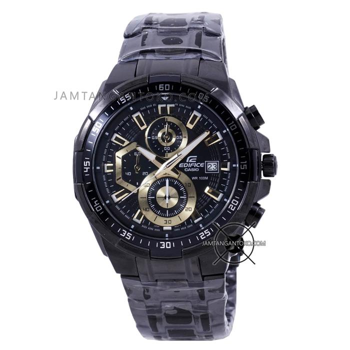 Jam tangan Pria CASIO EDIFICE EFR-539BK-1AV Black Gold EFR539 ORI BM