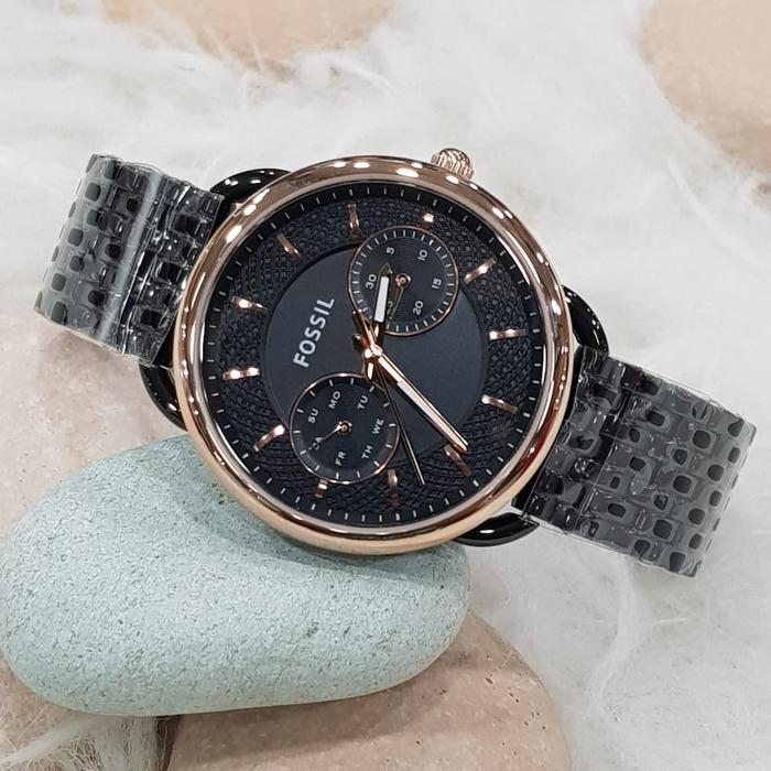 Jam Wanita Fossil ES 3713 & ES3713 Stainless Black Original 3.4cm