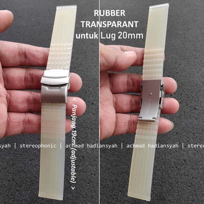 Strap SEIKO Lug 20mm SEIKO Rubber Strap 20mm Double Clasp Folding