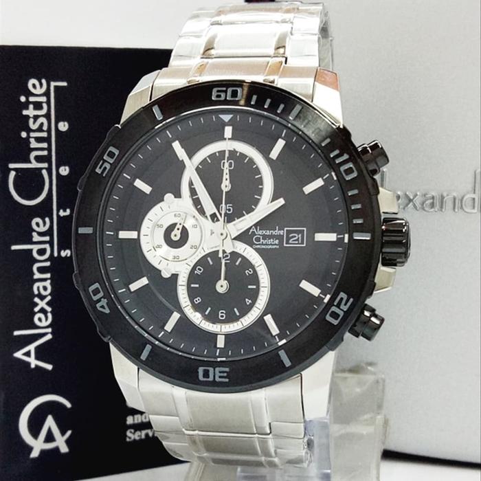 Alexandre Christie AC 6473MC / AC6473 Silver Black Original & Garansi