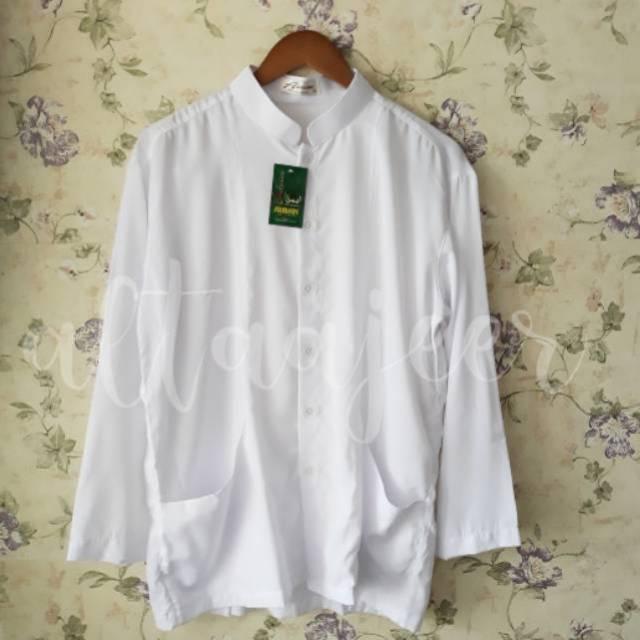 BAJU KOKO PUTIH KANCING SAFARI AIMAN