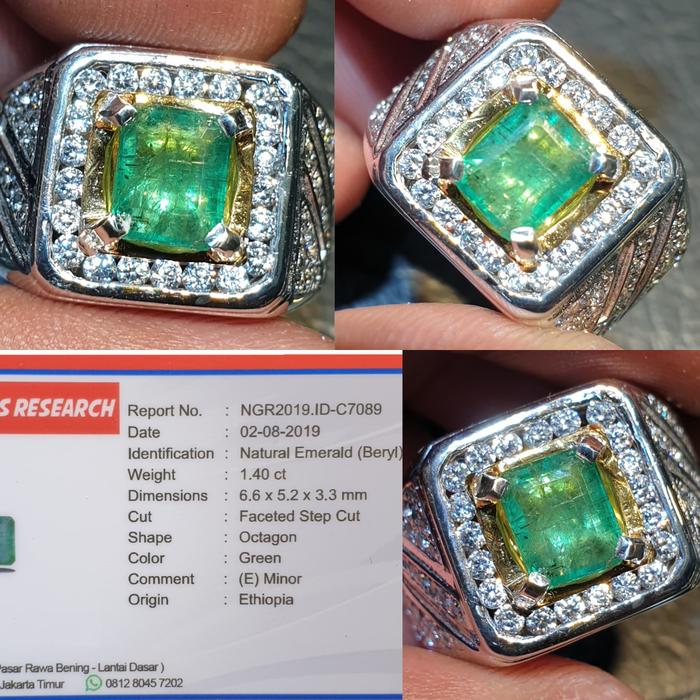 Batu Zamrud Emerald Ethiopia Jamrud Kotak Memo 1.40 crt