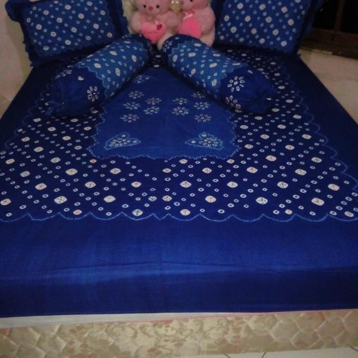 seprai batik solo jumputan biru
