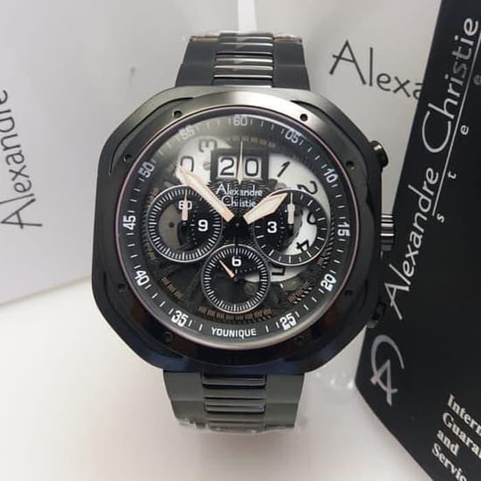 Jam Tangan Pria Alexandre Christie AC 6468 Original - Full Black