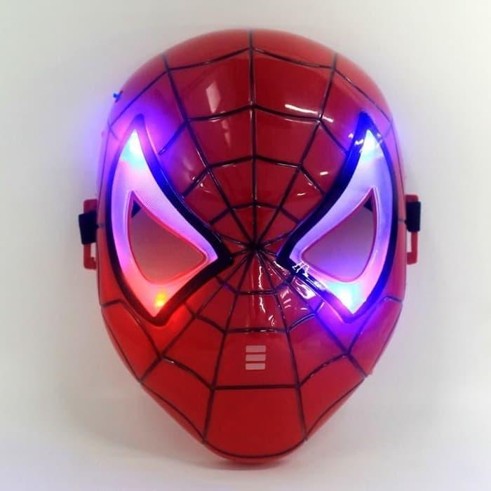 Topeng Spiderman Merah Lampu - topeng spiderman