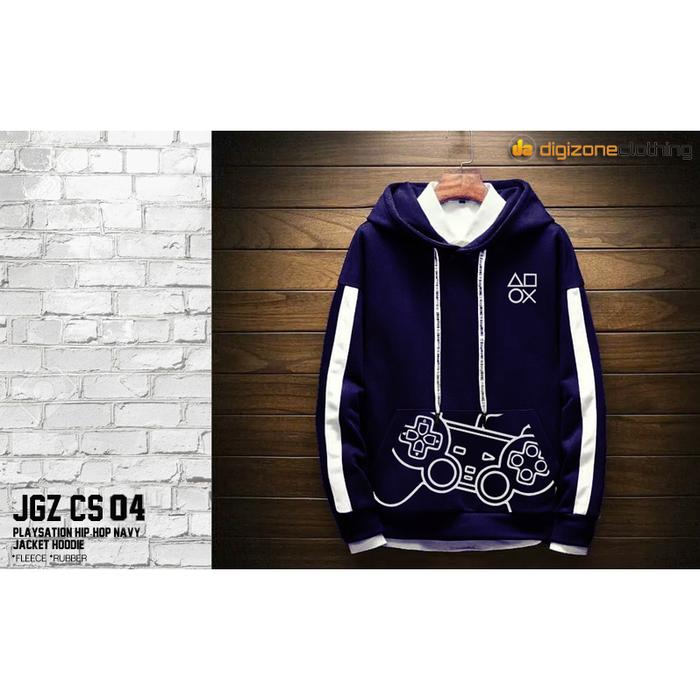 Jaket Gamer Playstation Hip Hop Navy Hoodie JGZ CS 04