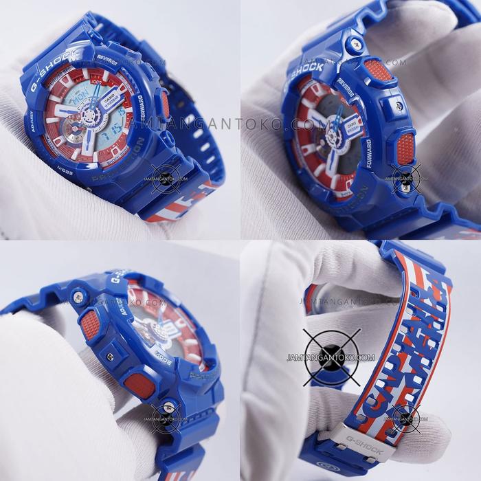 Jam Tangan G Shock X Marvel GA-110CAPTAIN-2PR Blue Red Captain America