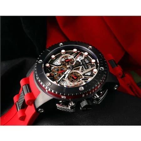 JAM TANGAN PRIA QUANTUM HUNTER HNG535.658 BLACK RED ORIGINAL
