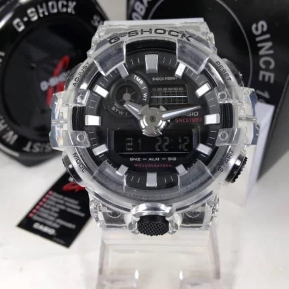 Jam Tangan Pria Merek GShock GA700 Transparan Black Ori BM Fullset