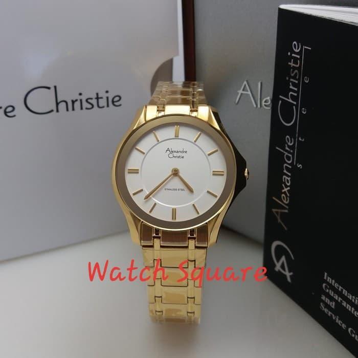 Jam Tangan Wanita Original Alexandre Christie AC8605 Gold