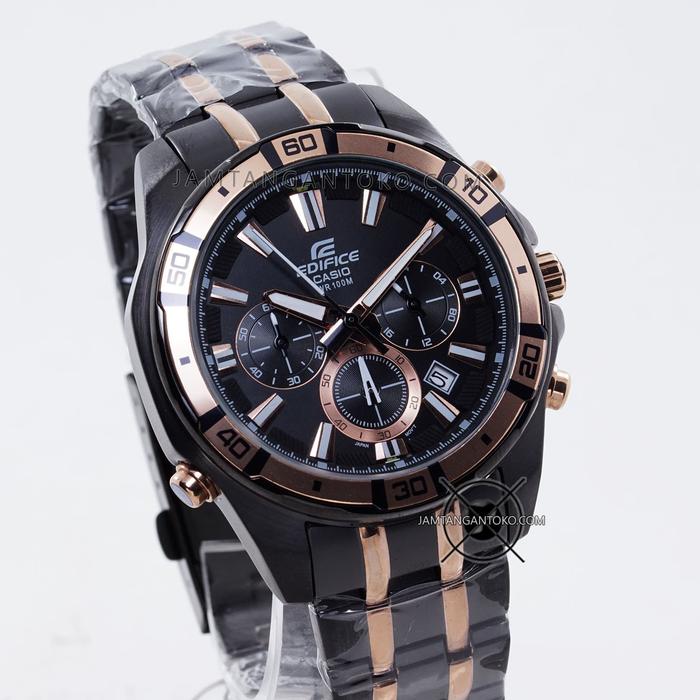 CASIO Edifice EFR-534BKG-1AV Black Rose Gold EFR534 EFR-534 ORI BM