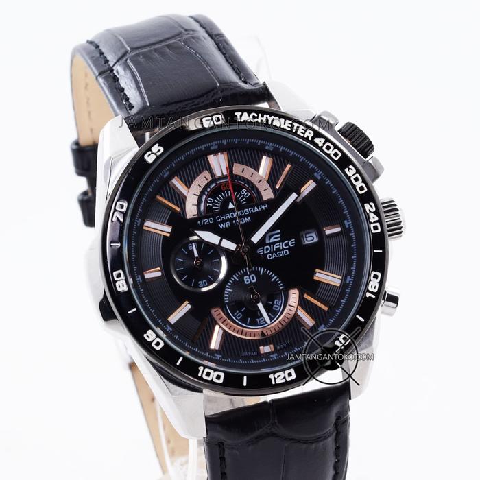 Jam Tangan Edifice EFR-520L-1AV Kulit EFR520 EFR-520 Chrono ORI BM
