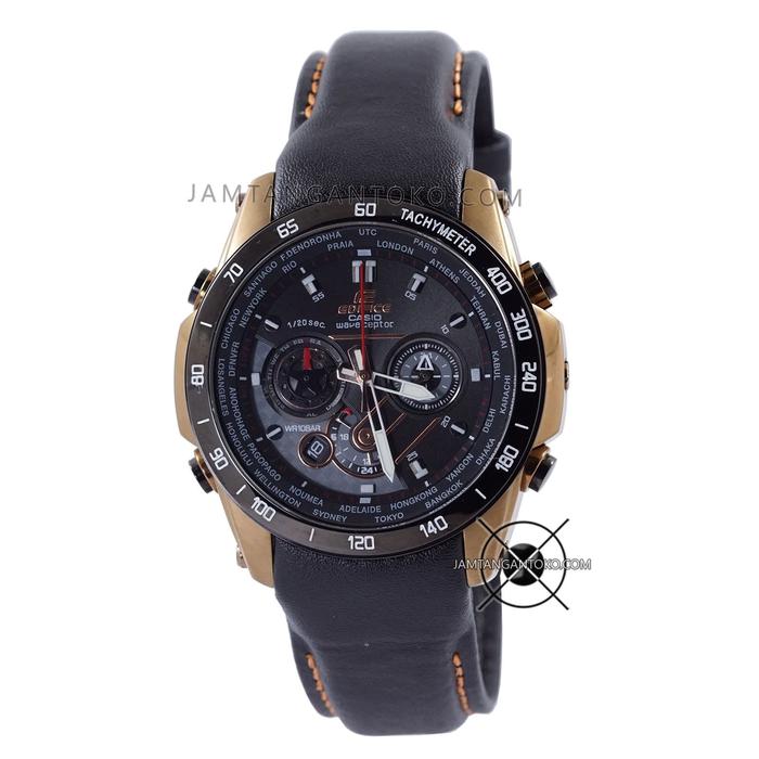 Jam Tangan Pria Casio Edifice EQW-M1000L-1A Leather Waveceptor ORI BM