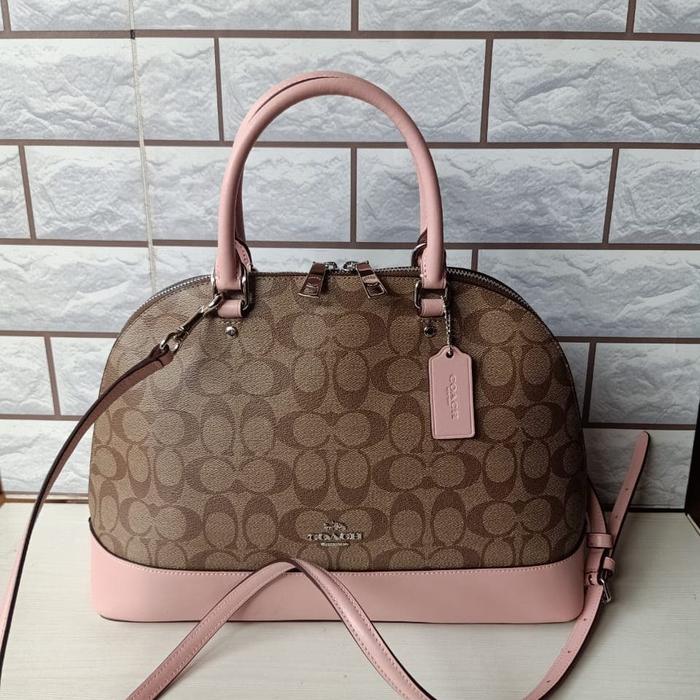 TAS WANITA COACH ORIGINAL - COACH SIERRA LARGE SIGNATURE KHAKI F27584