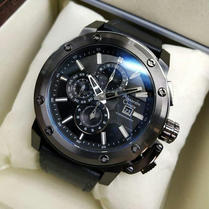 Jam Tangan pria alexandre Christie AC6519 Original full black
