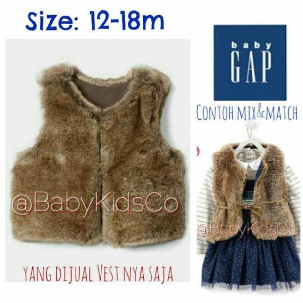 ORIGINAL BRANDED Babygap Faux Fur Vest - rompi luaran baby gap bulu