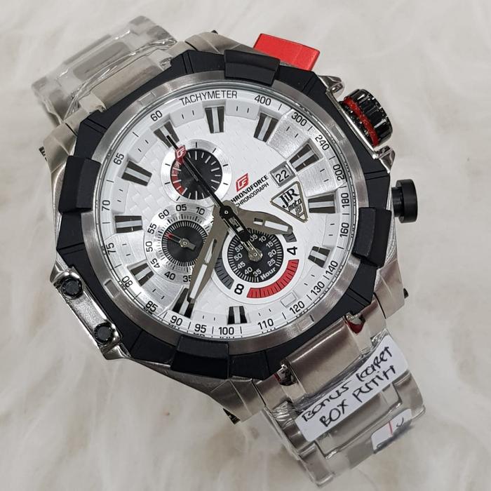 Jam Pria Merk ChronoForce CF5308G & CF5309G Stainless Original Fullset