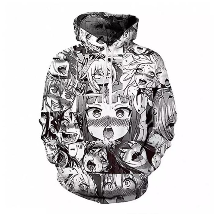 Jaket Hoodie Ahegao Pria Wanita VEECOMEZY Anime Bahan Cotton