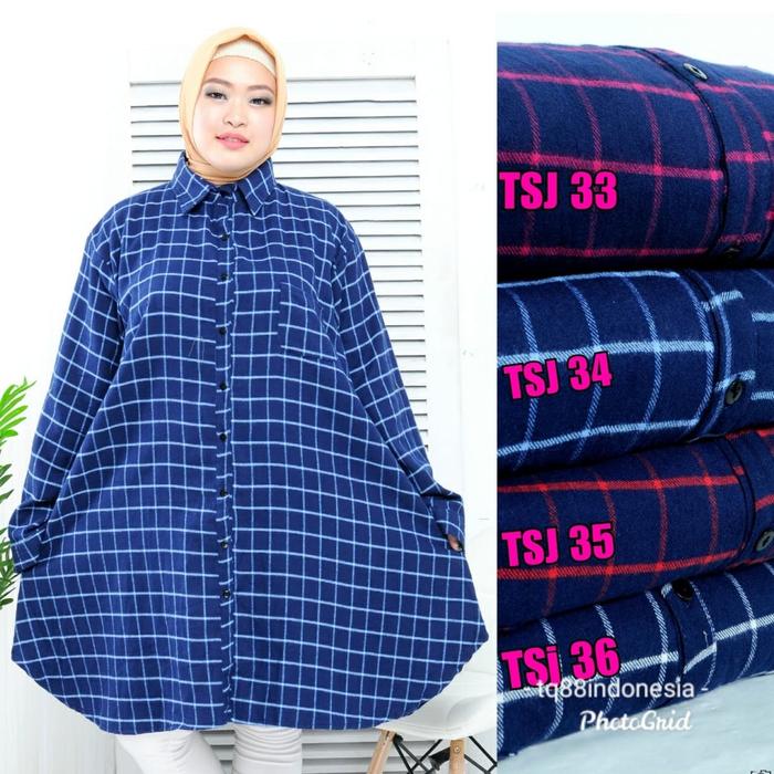 tunik flanel jumbo/tunik flanel/tunik jumbo/tunik/tunik wanita jumbo