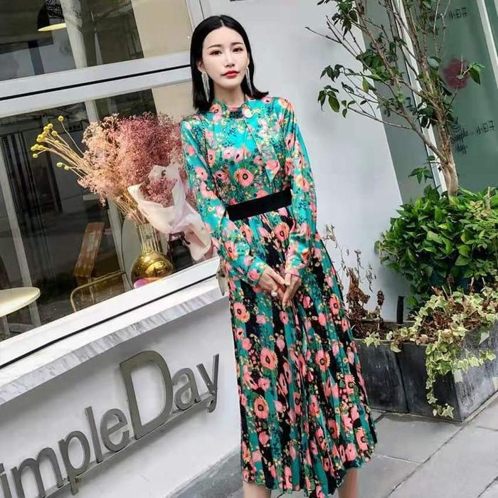SETELAN ROK BANGKOK FLOWER SILKY IMPORT