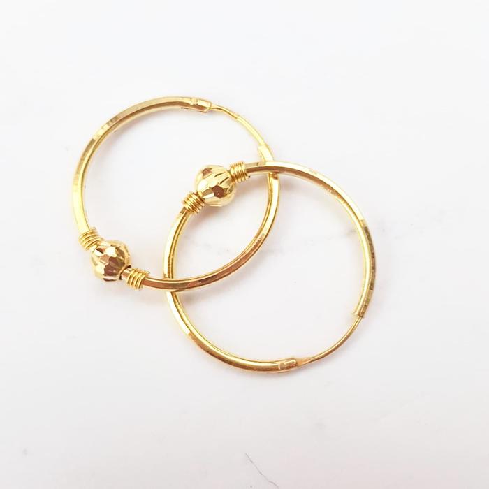 Anting Emas asli model hati putih