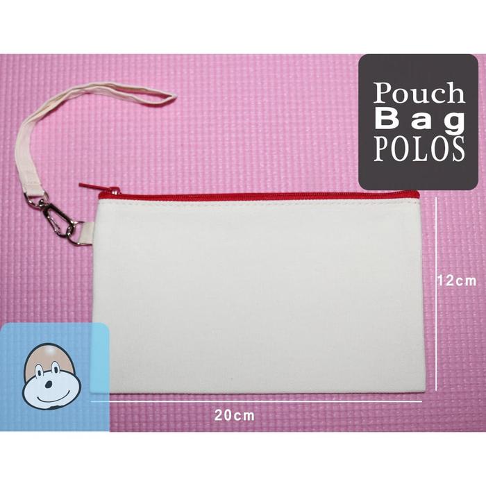 Pouch Bag Polos, Pouch Kanvas, Kantong Kanvas Polos