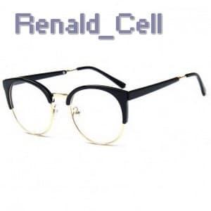 UVLAIK Frame Kacamata Clubmaster Full Frame Black Gold