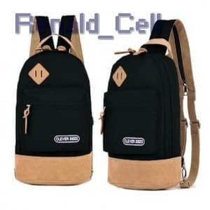 CLEVER BEES Tas Selempang Ransel Casual Chest Bag L15 Black