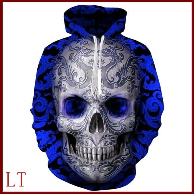 Jaket Jacket Switer Sweater Hoodie 3D Skull Skeleton Tengkorak 7