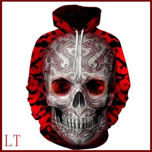 Jaket Jacket Switer Sweater Hoodie 3D Skull Skeleton Tengkorak 8