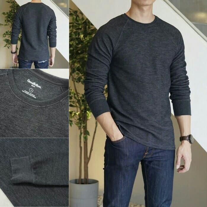 KAOS WAFFLE GF CREWNECK TEXTURED SWEATSHIRT BIG SIZE PRIA