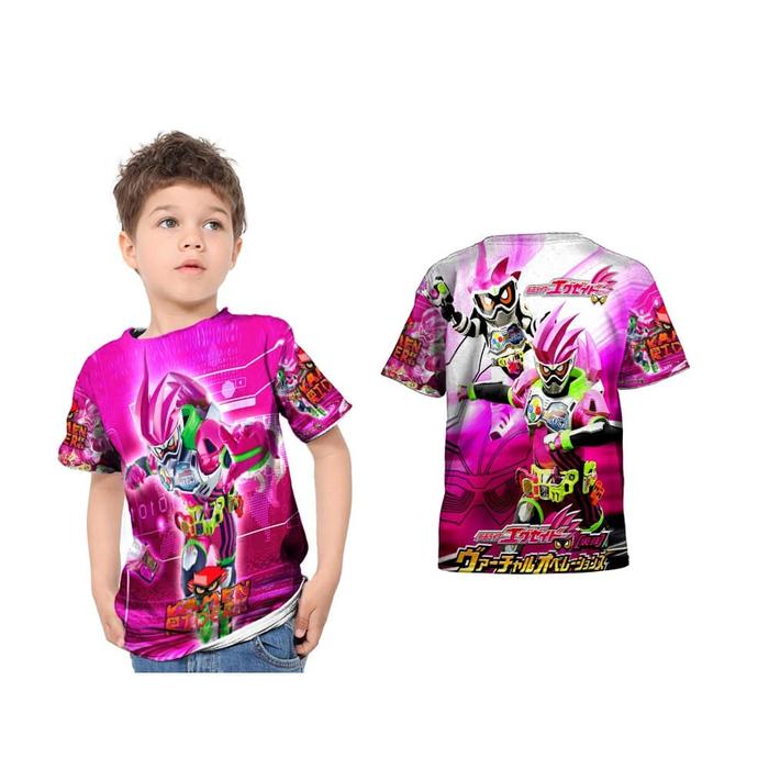 Kaos Baju T-shirt Anak Custom fullprint Kamen Rider Ex aid art1
