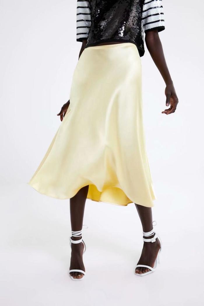 Rok Midi Korea Sexy Golden Silky (M) Import