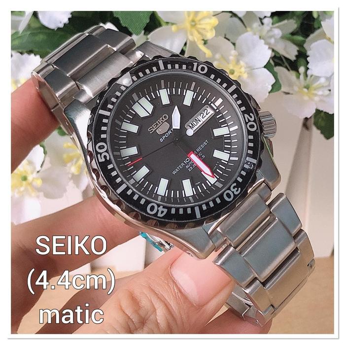 Jam Tangan Pria Merek Seiko Sport Rantai Steel Automatic Ori BM
