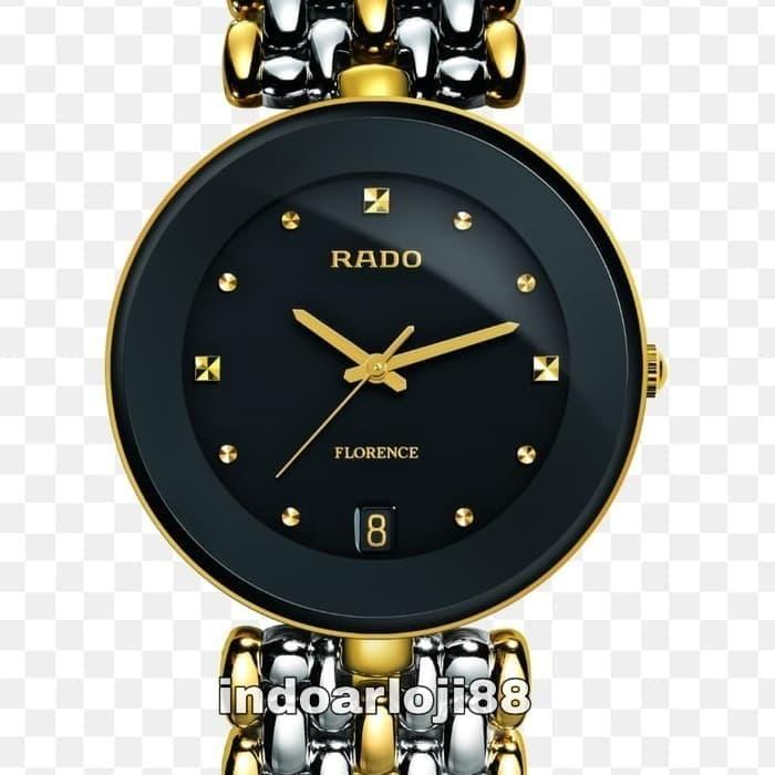 Jam Tangan Pria Rado R48793153 Florence Quartz Black Dial Two-Tone Stainless Steel Swiss Made