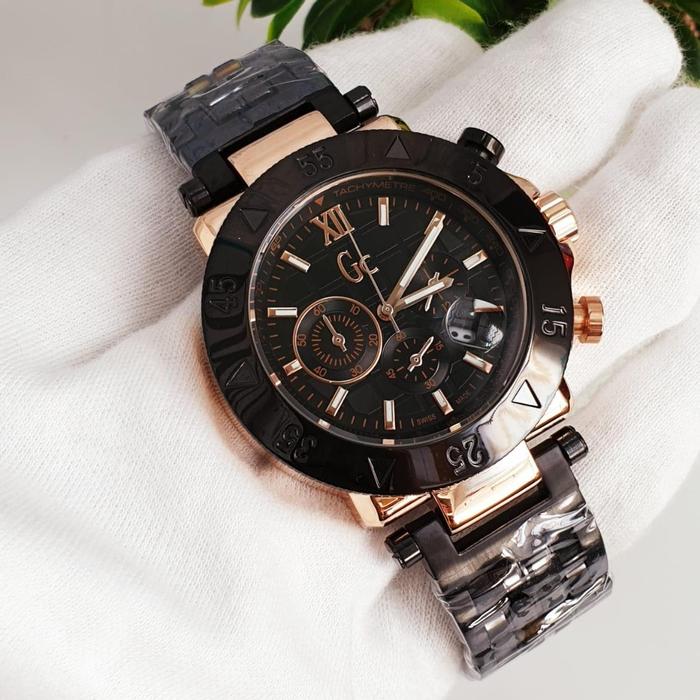 Jam Tangan Pria Merek Guess Collection GC X90006G2S Black Ori BM 4.5cm