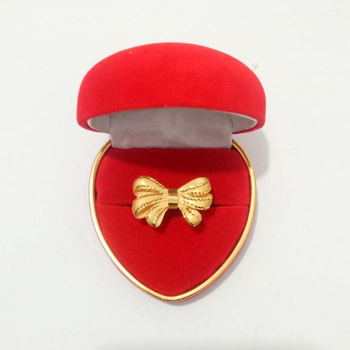 Cincin Emas asli model polos cristal
