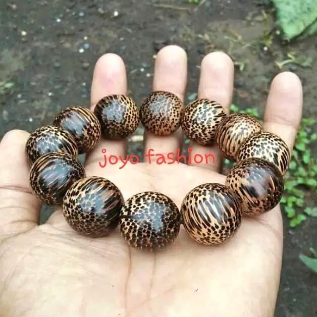 Gelang Tasbih Fosil Galih Kayu Liwung Loreng Gunung Merapi