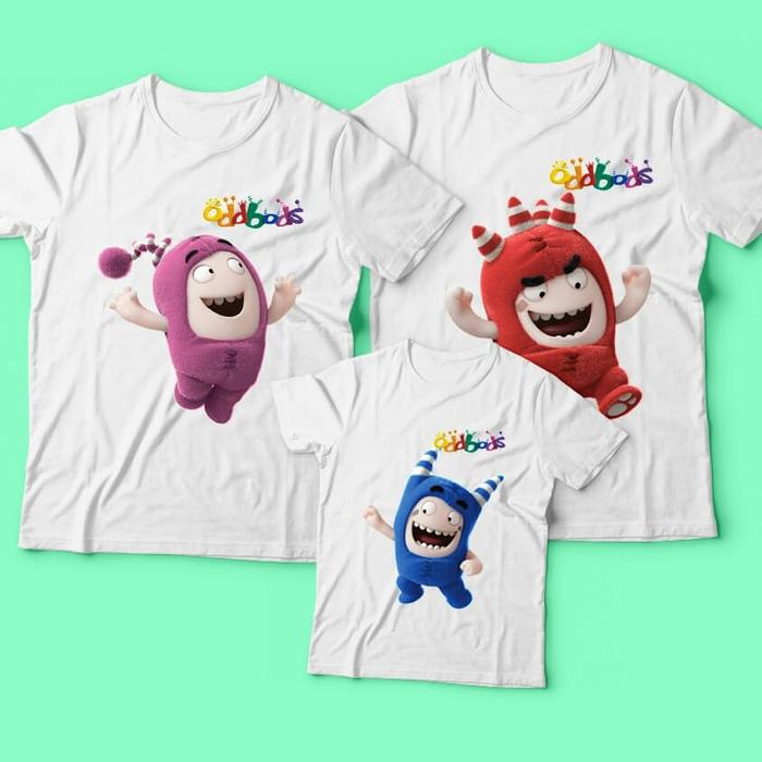 Kaos Oddbods Couple Family | Oddbods Murah | All Size