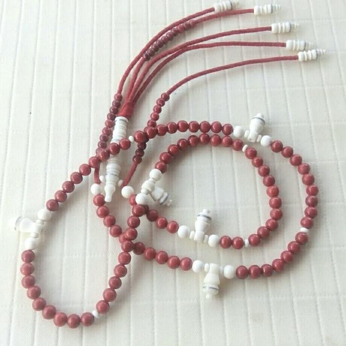 TASBIH TIJANI MARJAN MERAH BULAT