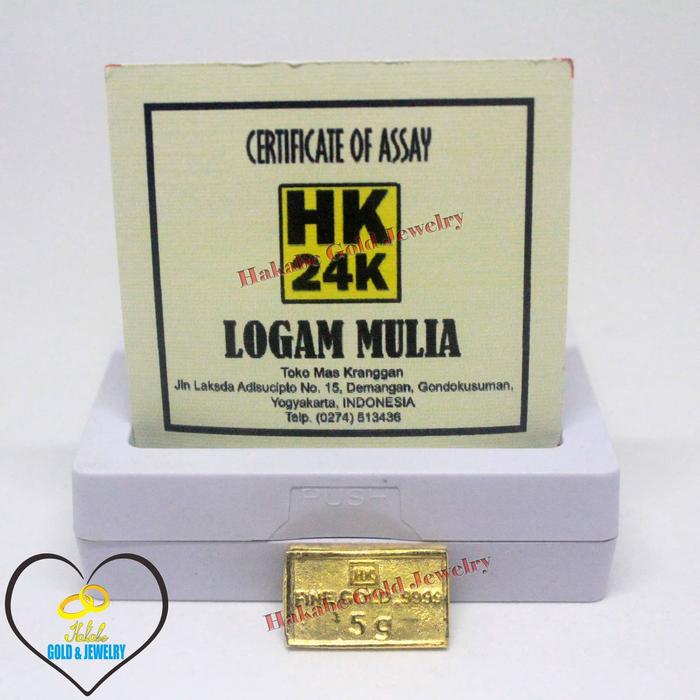 Emas Batangan HK Logam Mulia 24K Gold Bar Gold Fine Gold 5 Gram