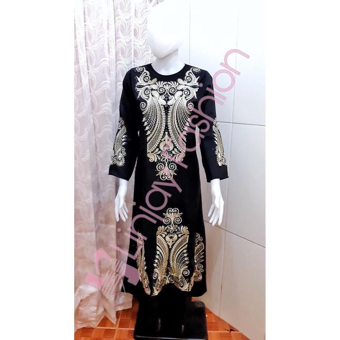 GAMIS HITAM BORDIR / GAMIS BORDIR TASIK / GAMIS ARAB / ABAYA HITAM BOR