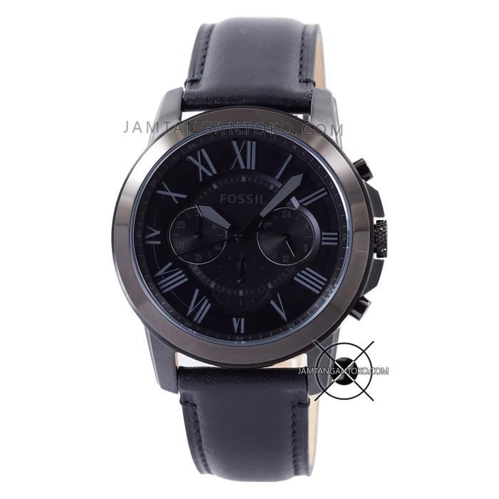 Jam Tangan Fossil Grant FS5132 Full Black Gun Metal Original for Men